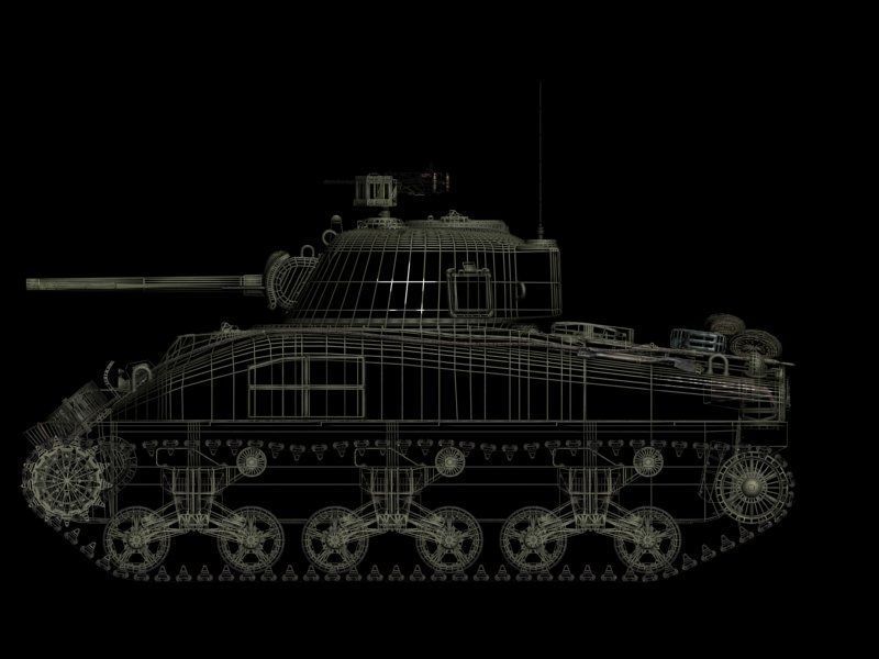 Sherman M4-A1 3D model_4