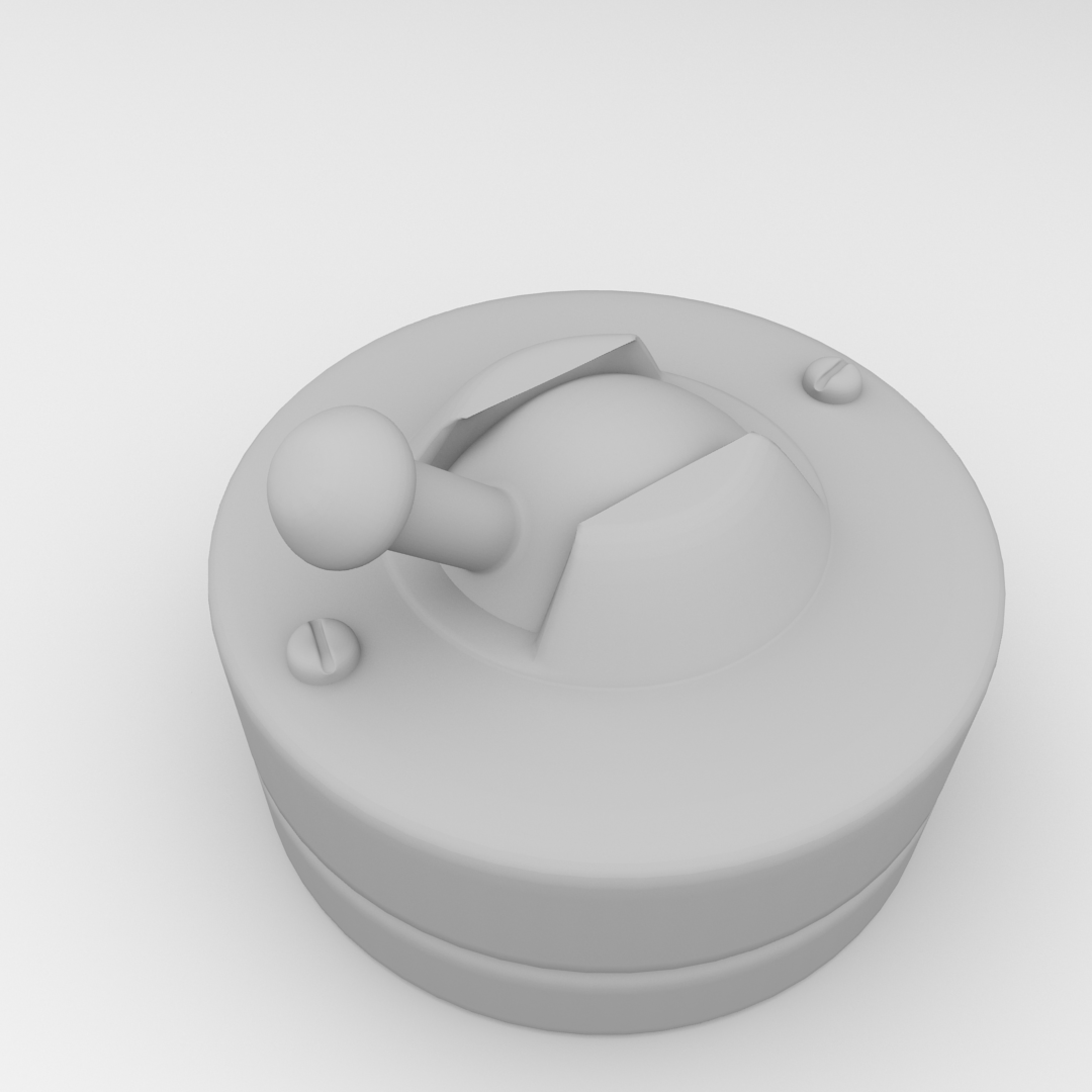 Old Light Switch 3D model_3