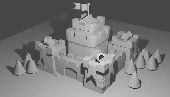 lowpolytower castle