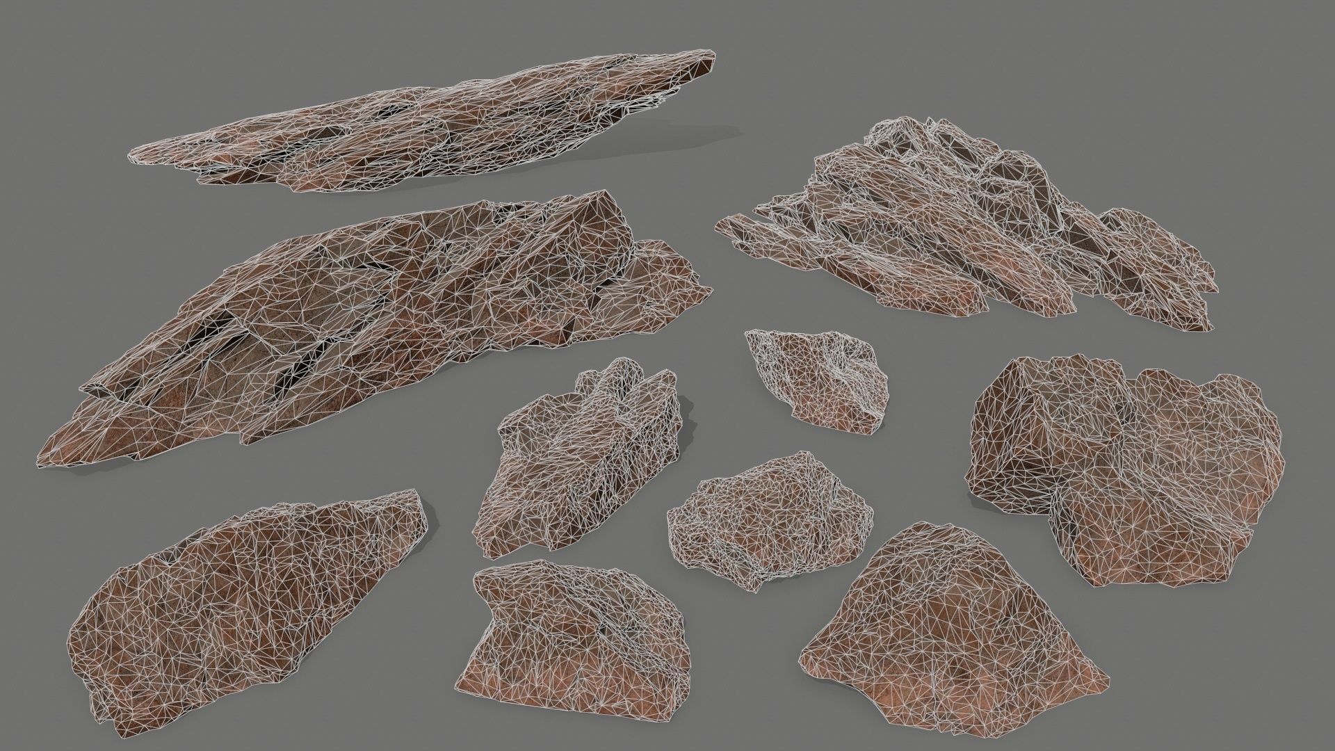 desert rock 2 Low-poly 3D model_25