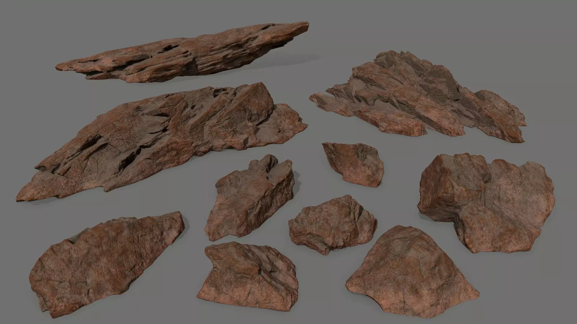 desert rock 2 Low-poly 3D model_0