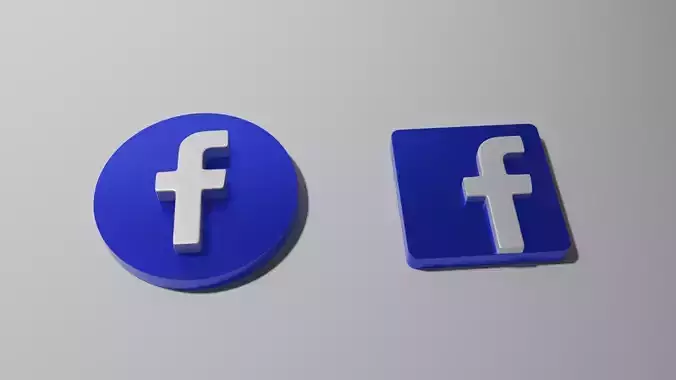 facebook icon  3D model