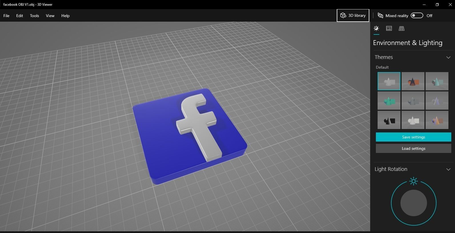 facebook icon  3D model_14