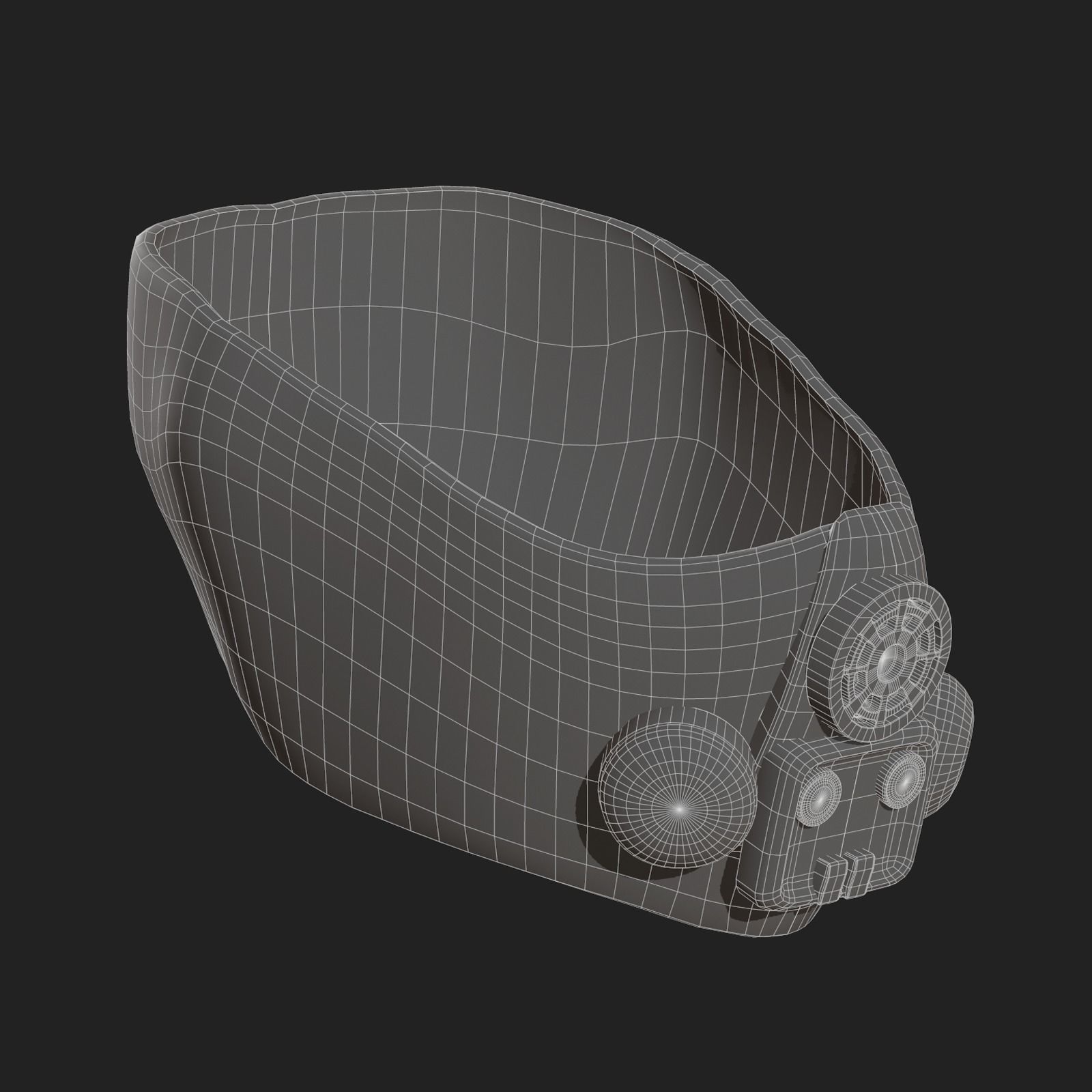 Gas mask helmet protection isolated scifi Low-poly 3D model_11