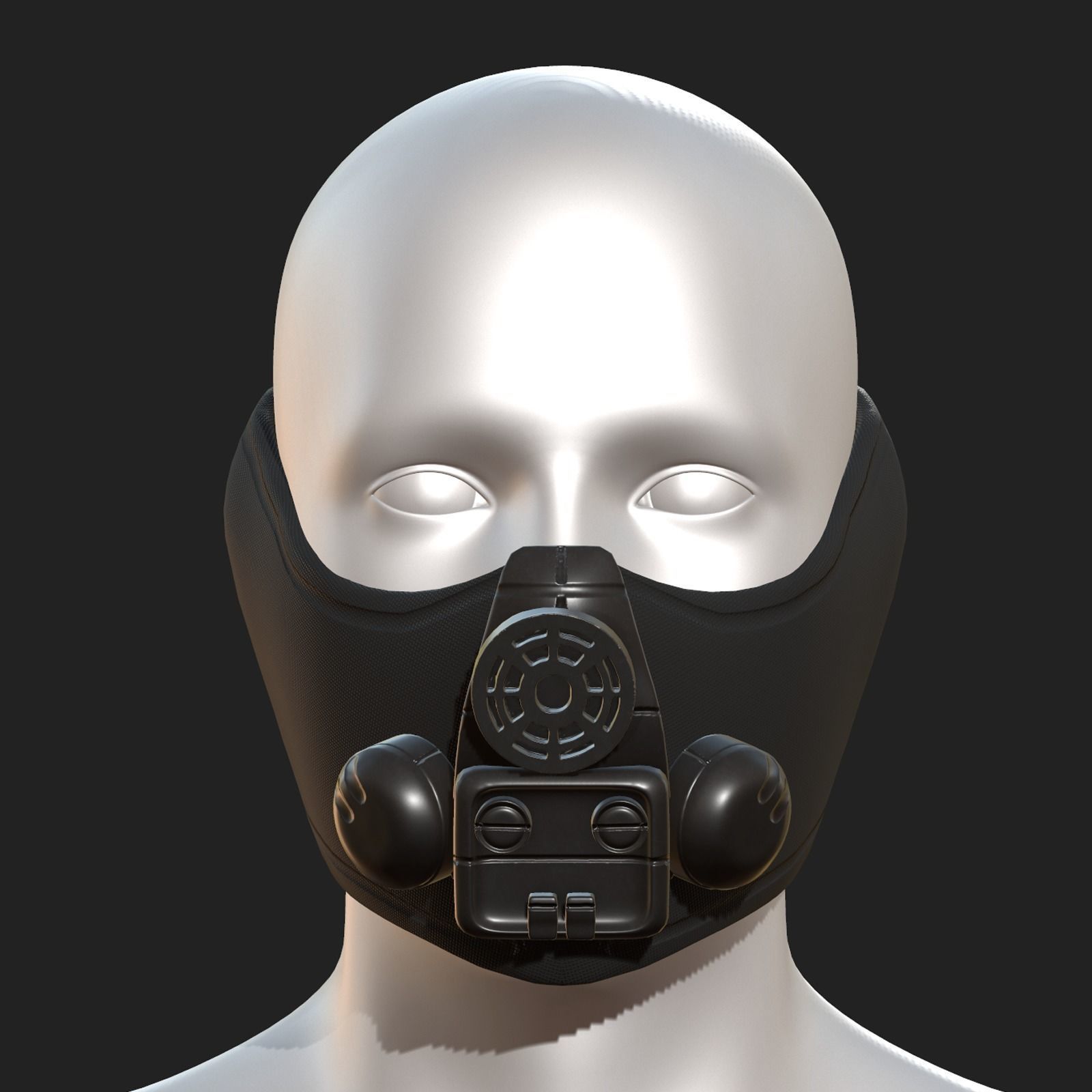 Gas mask helmet protection isolated scifi Low-poly 3D model_2