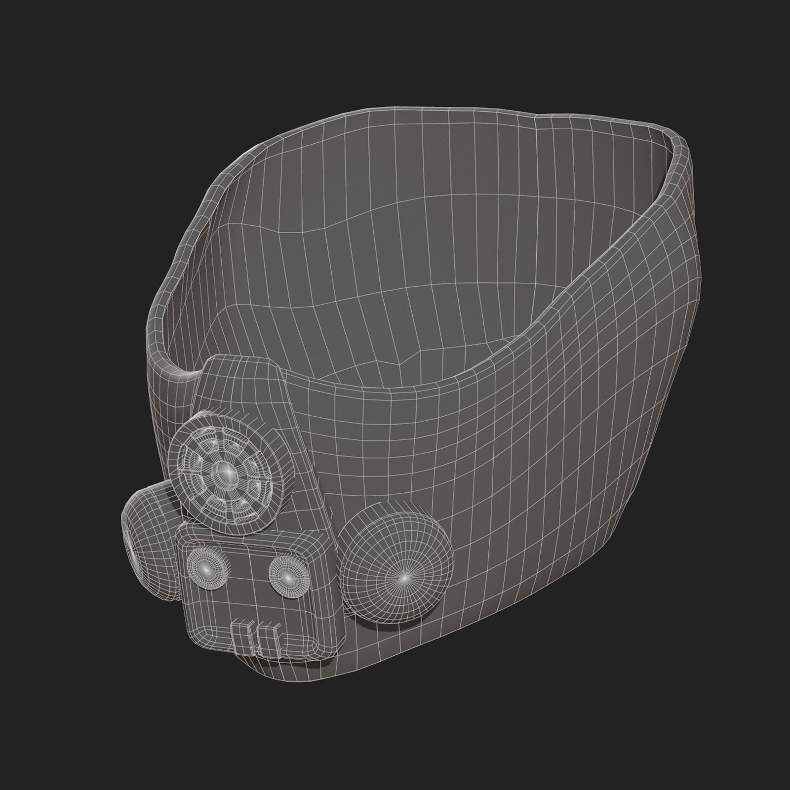 Gas mask helmet protection isolated scifi Low-poly 3D model_12
