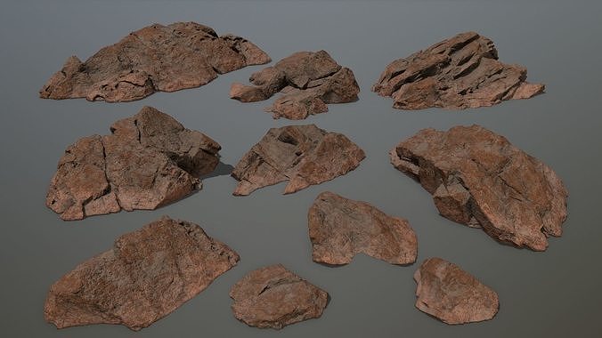 desert rock 2 Low-poly 3D model
