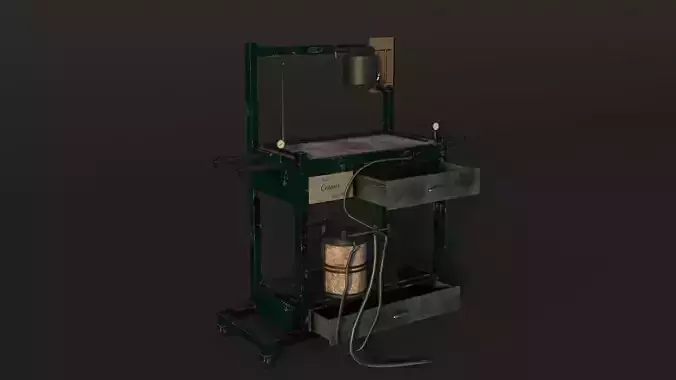 Old Operating Sterilization Asylum low-poly  Low-poly 3D model