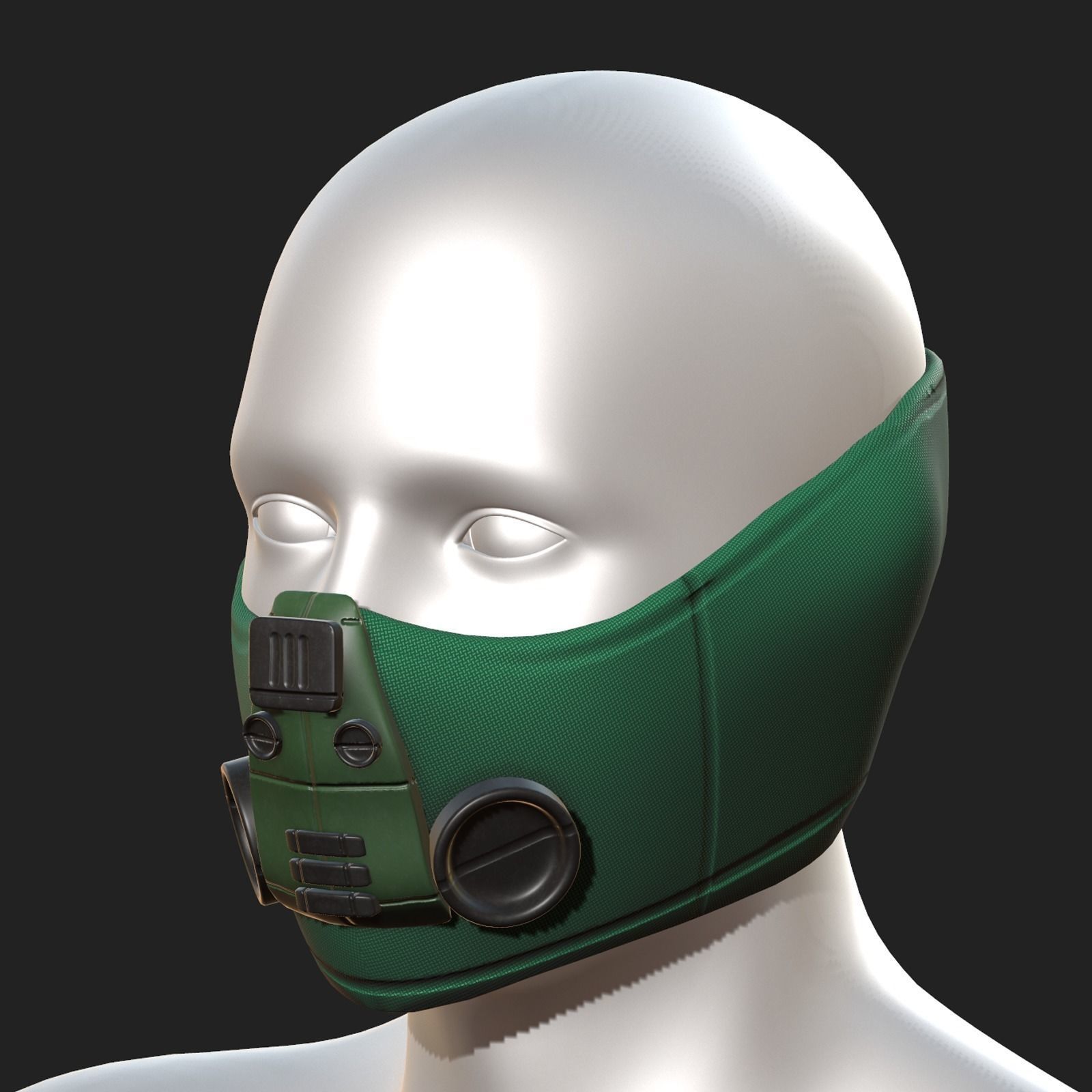 Gas mask scifi military combat 3d  Low-poly 3D model_1