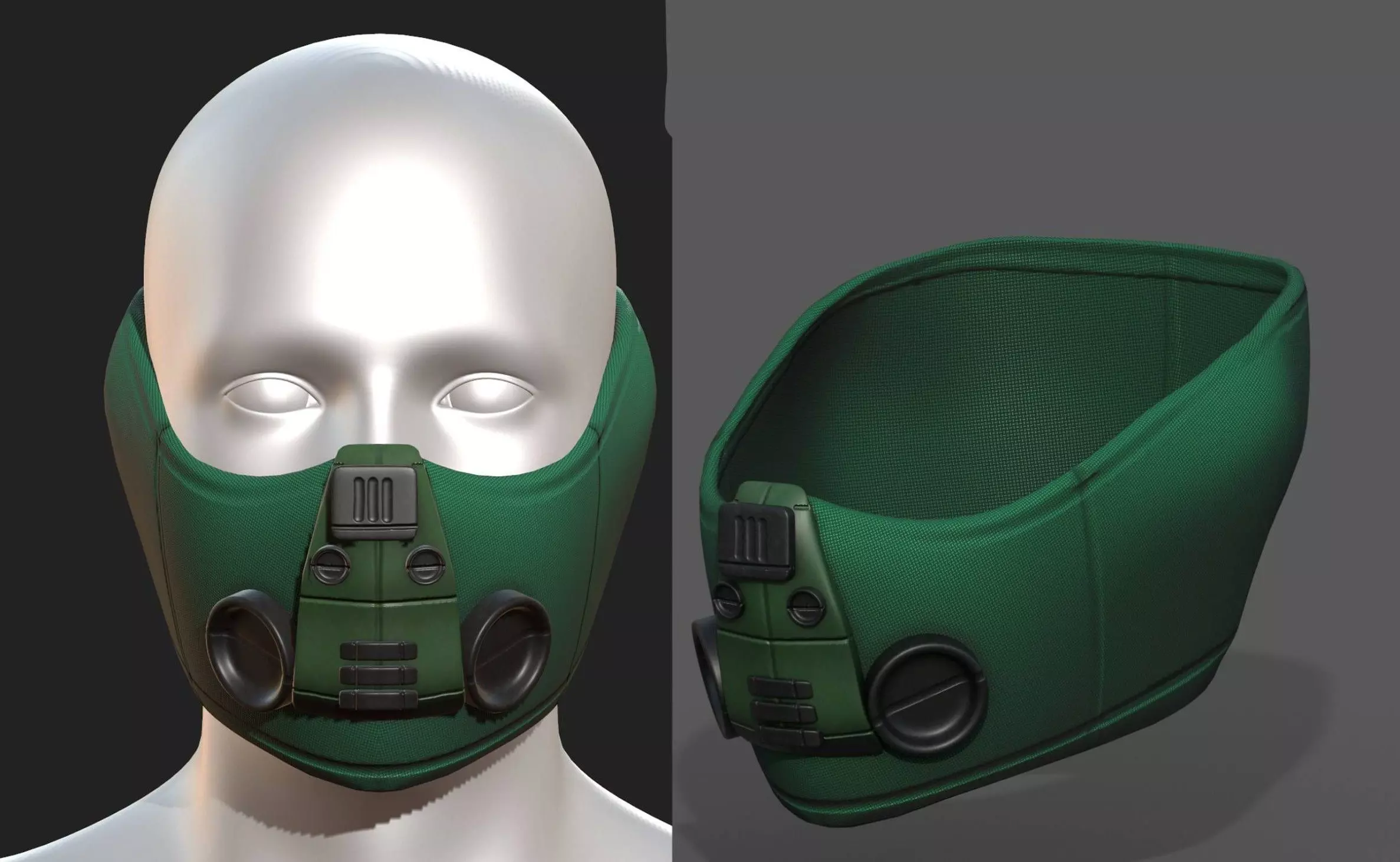 Gas mask scifi military combat 3d  Low-poly 3D model_0