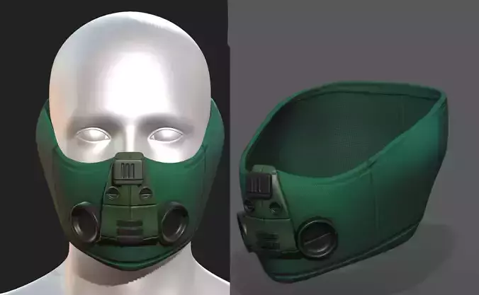Gas mask scifi military combat 3d 