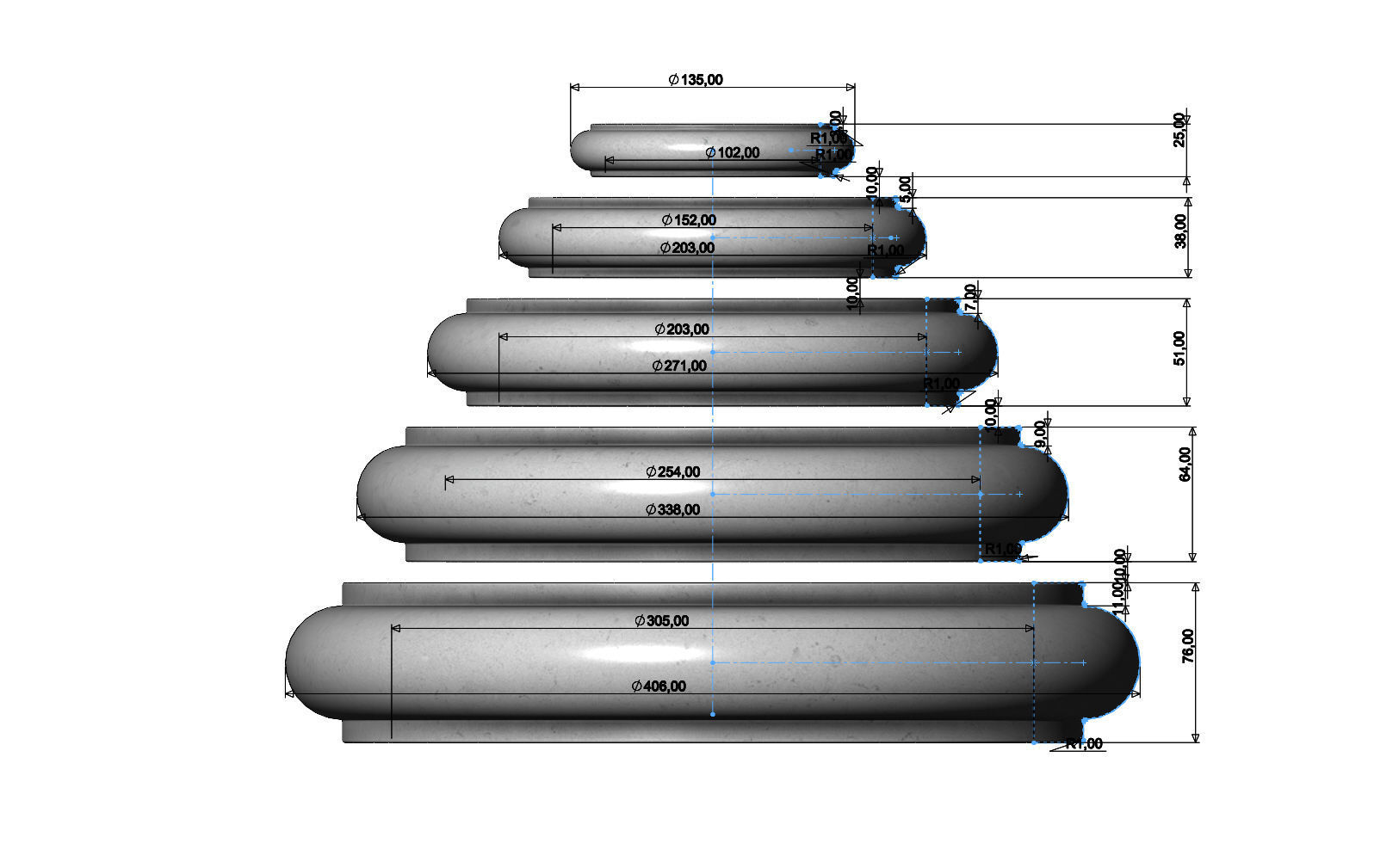 Single Bullnose Column Base 3D print model_10