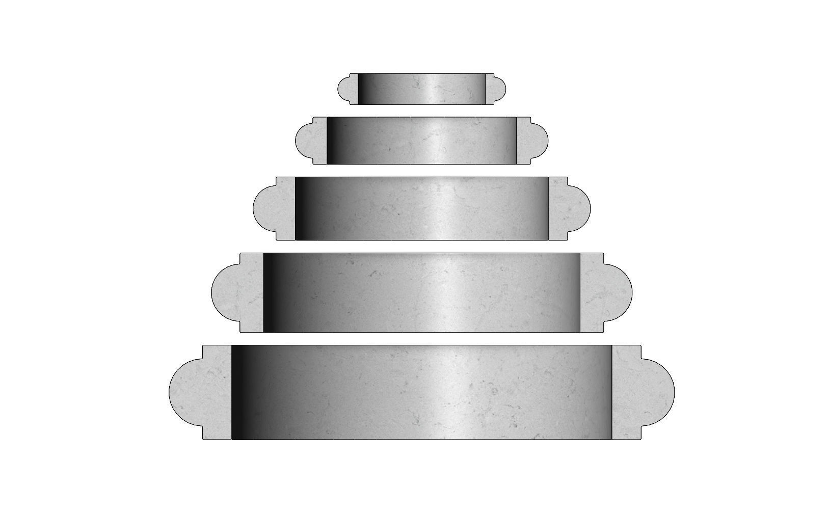 Single Bullnose Column Base 3D print model_3