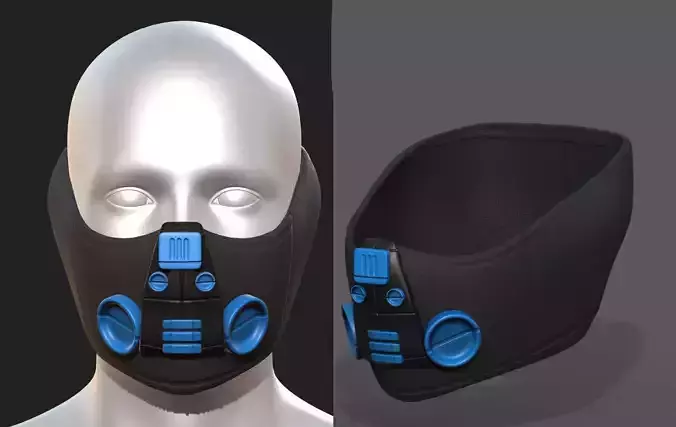 Gas mask respirator scifi futuristic 3d 