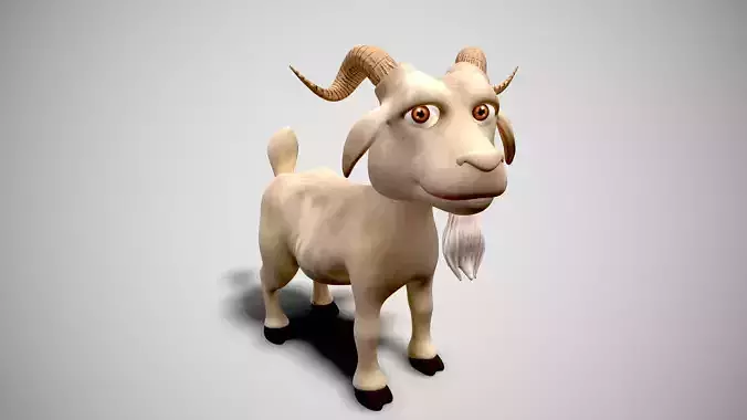 cartoon goat Low-poly 3D model