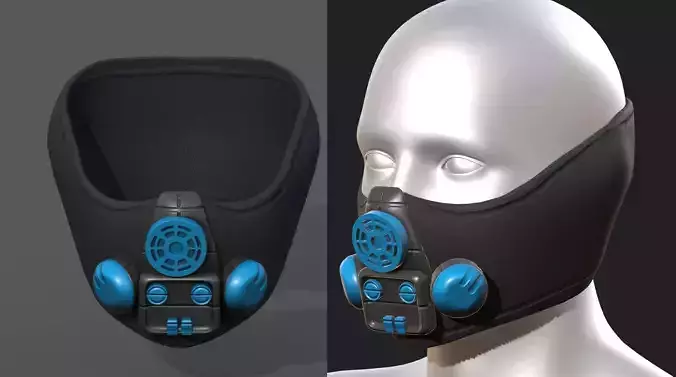 Gas mask respirator scifi futuristic 3d model Low-poly 3D model Gas mask respirator scifi futuristic 3d model Low-poly 3D model
