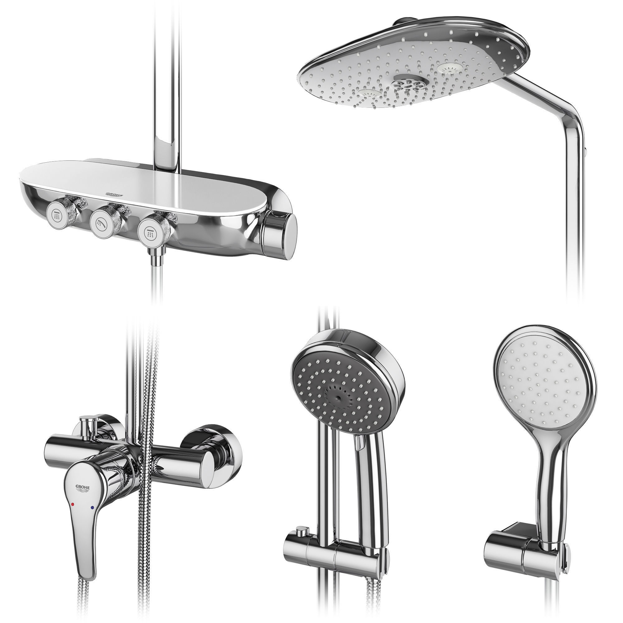 Shower systems GROHE set 97 3D model_3