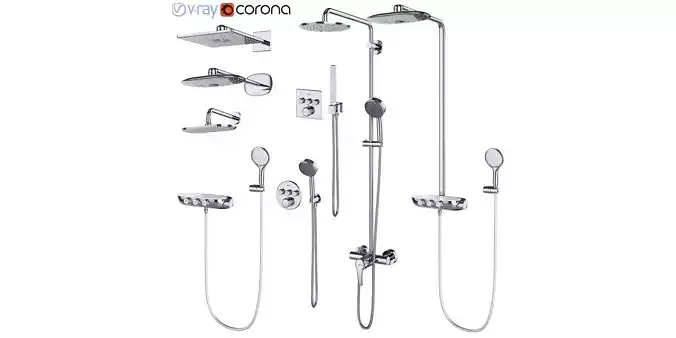 Shower systems GROHE set 97 3D model