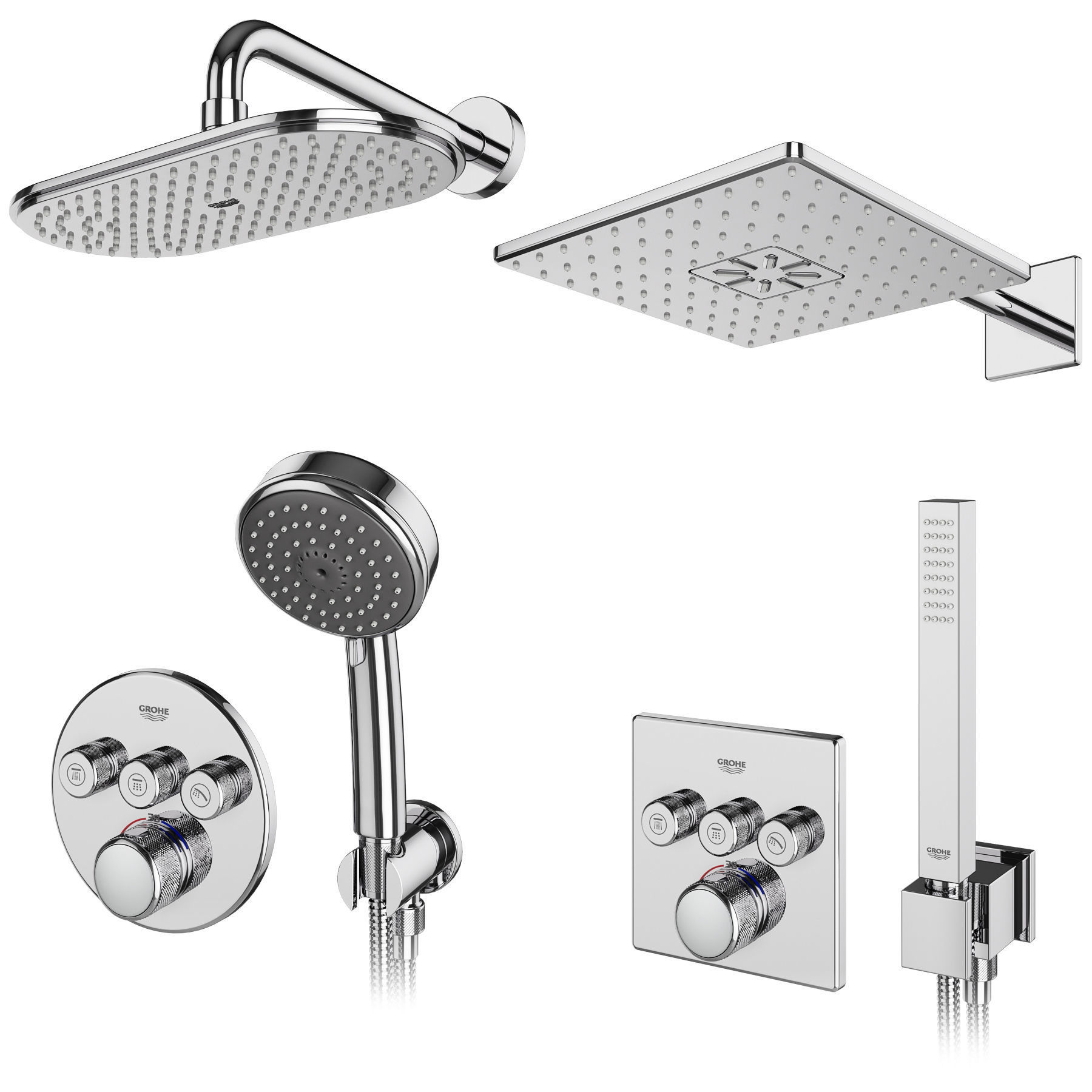 Shower systems GROHE set 97 3D model_2