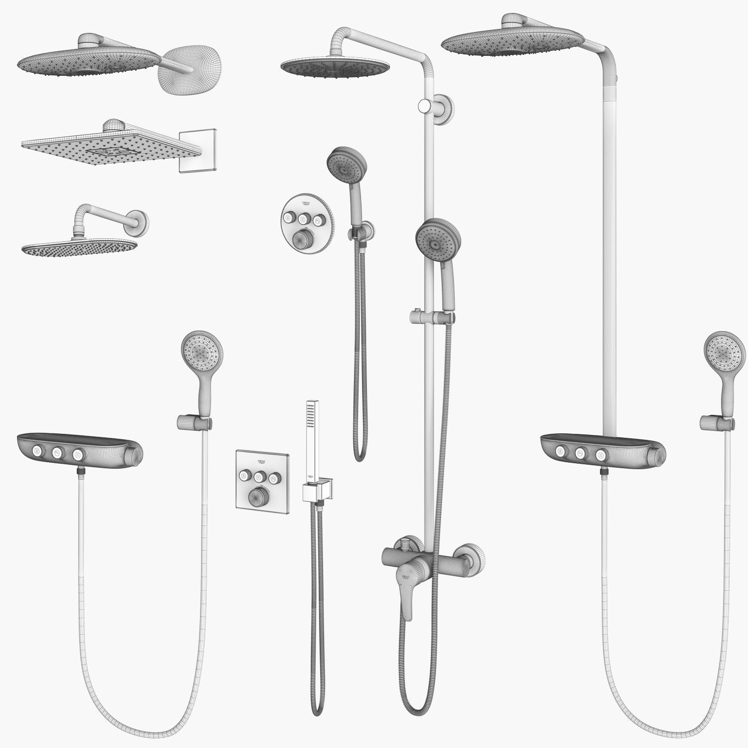 Shower systems GROHE set 97 3D model_19