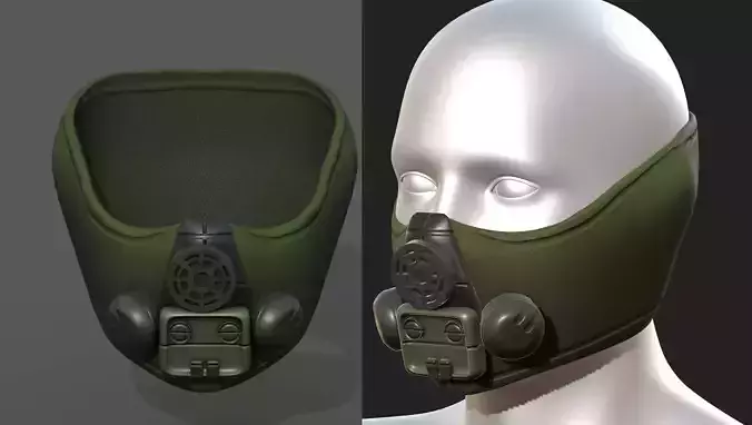 Gas mask respirator scifi futuristic 3d model 