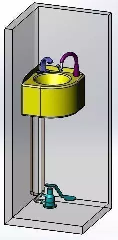 Foot Operated Hand Sink Free 3D model_0