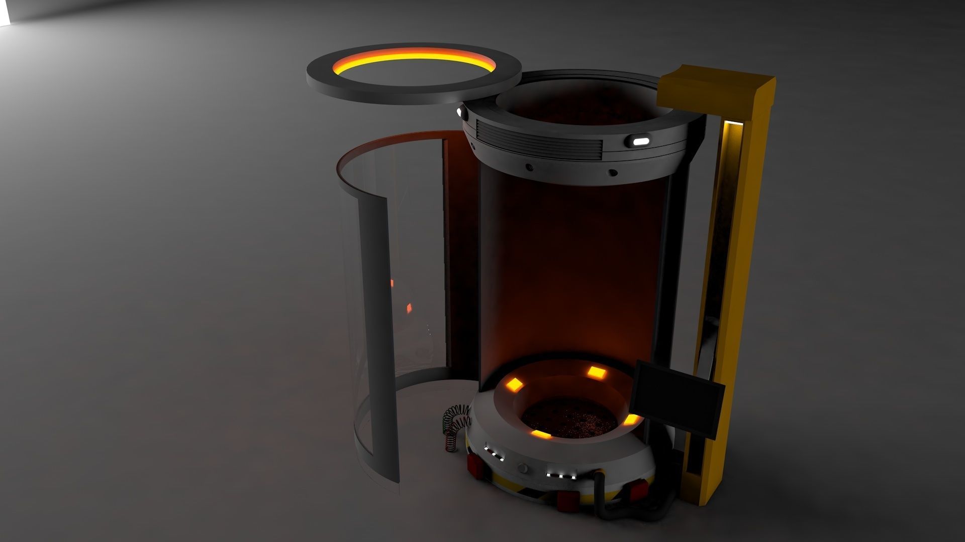lab capsule EDITED now with a door and removable top Low-poly 3D model_4