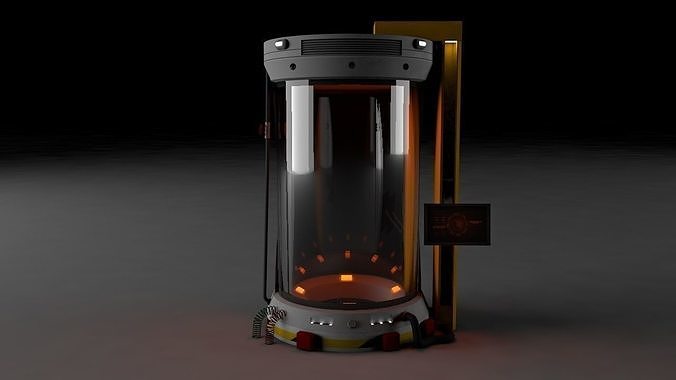 lab capsule  EDITED now with a door and removable top Low-poly 3D model