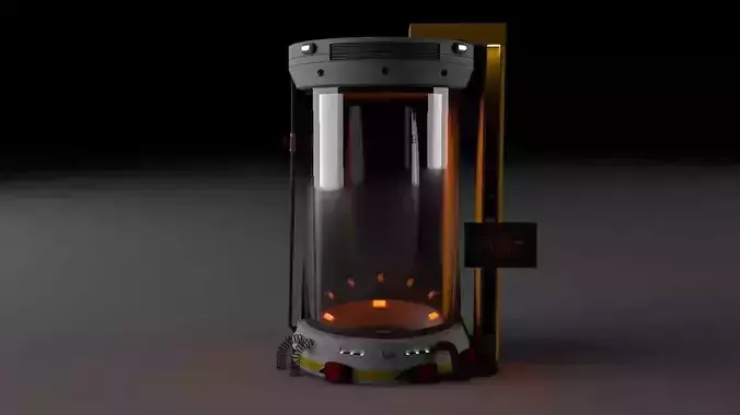 lab capsule  EDITED now with a door and removable top Low-poly 3D model