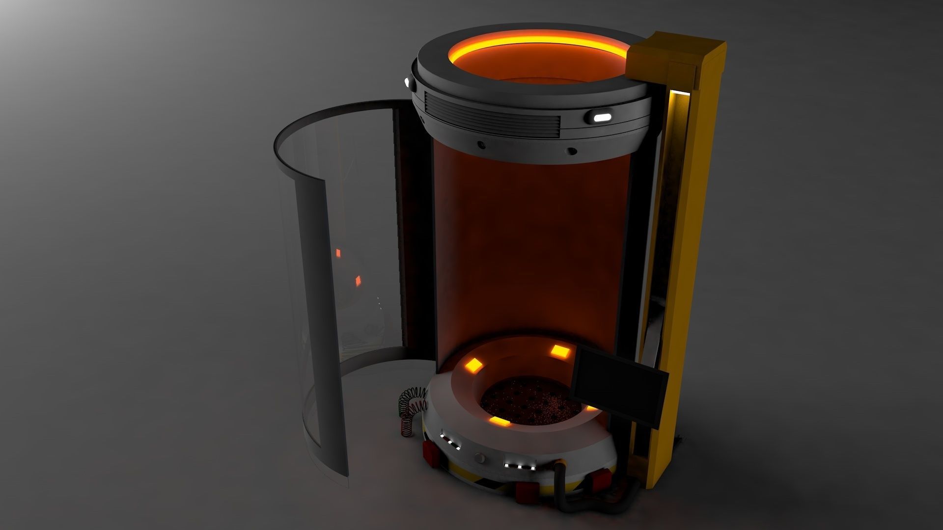 lab capsule EDITED now with a door and removable top Low-poly 3D model_3