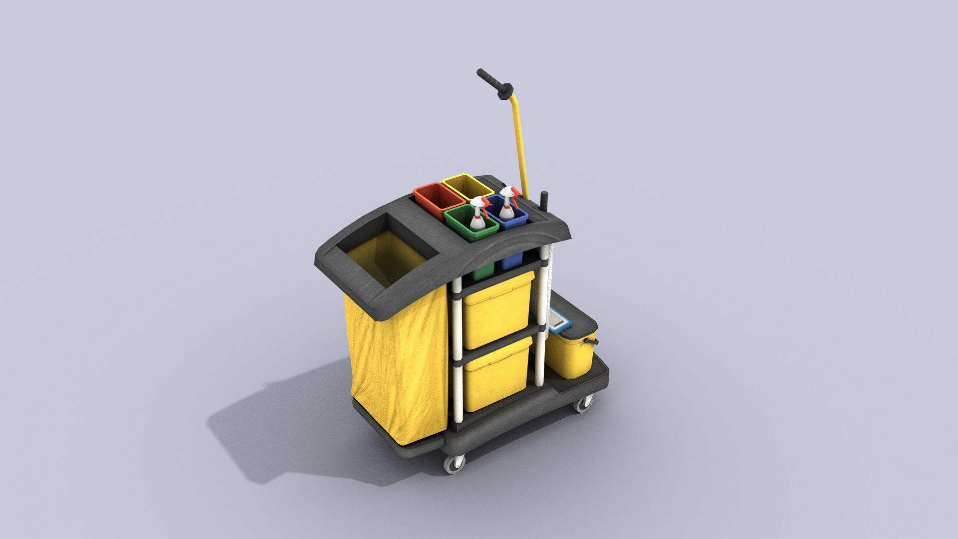 Cleaning Cart Low-poly 3D model_8