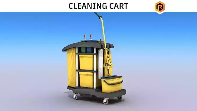 Cleaning Cart Low-poly 3D model