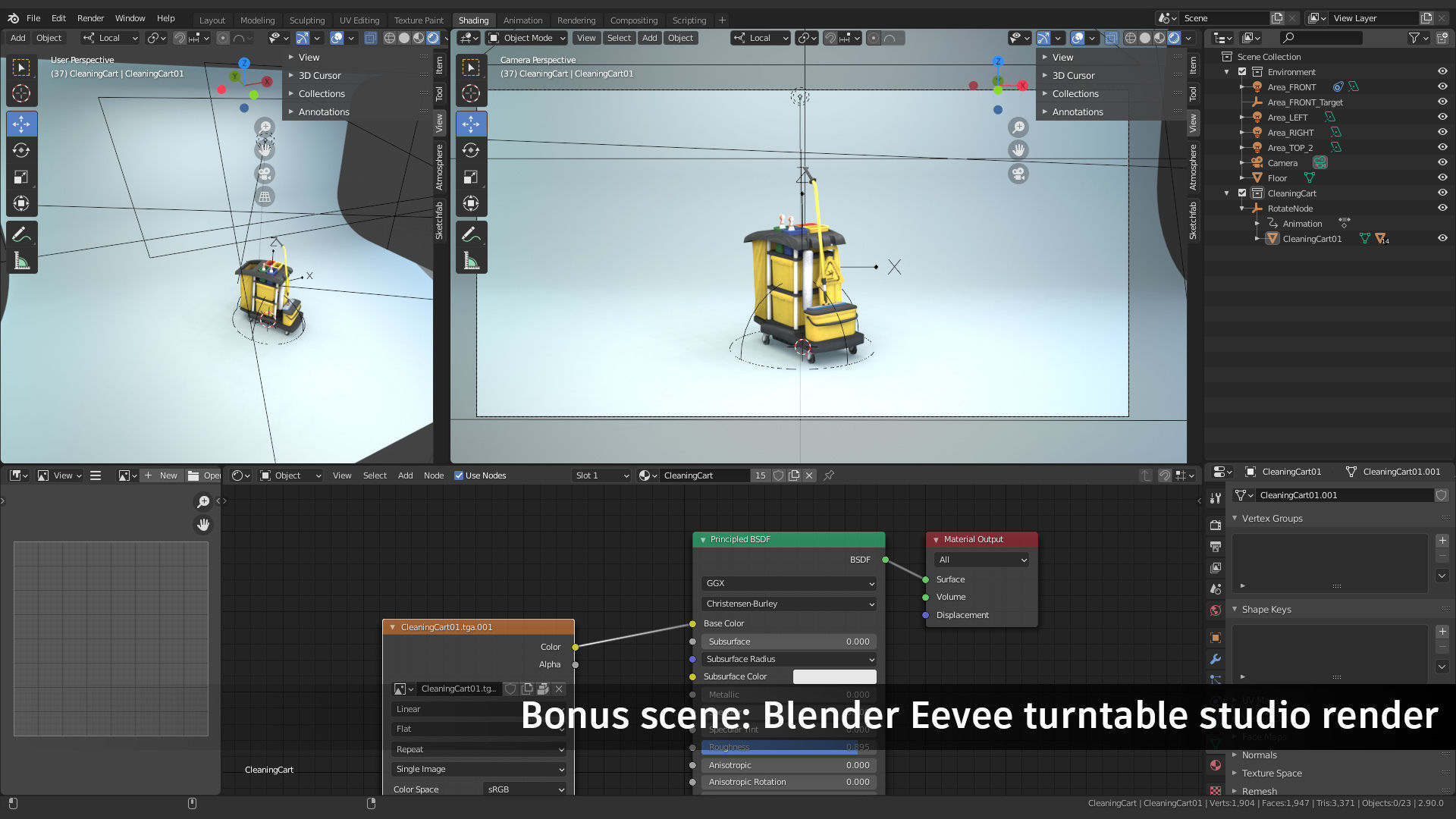 Cleaning Cart Low-poly 3D model_7