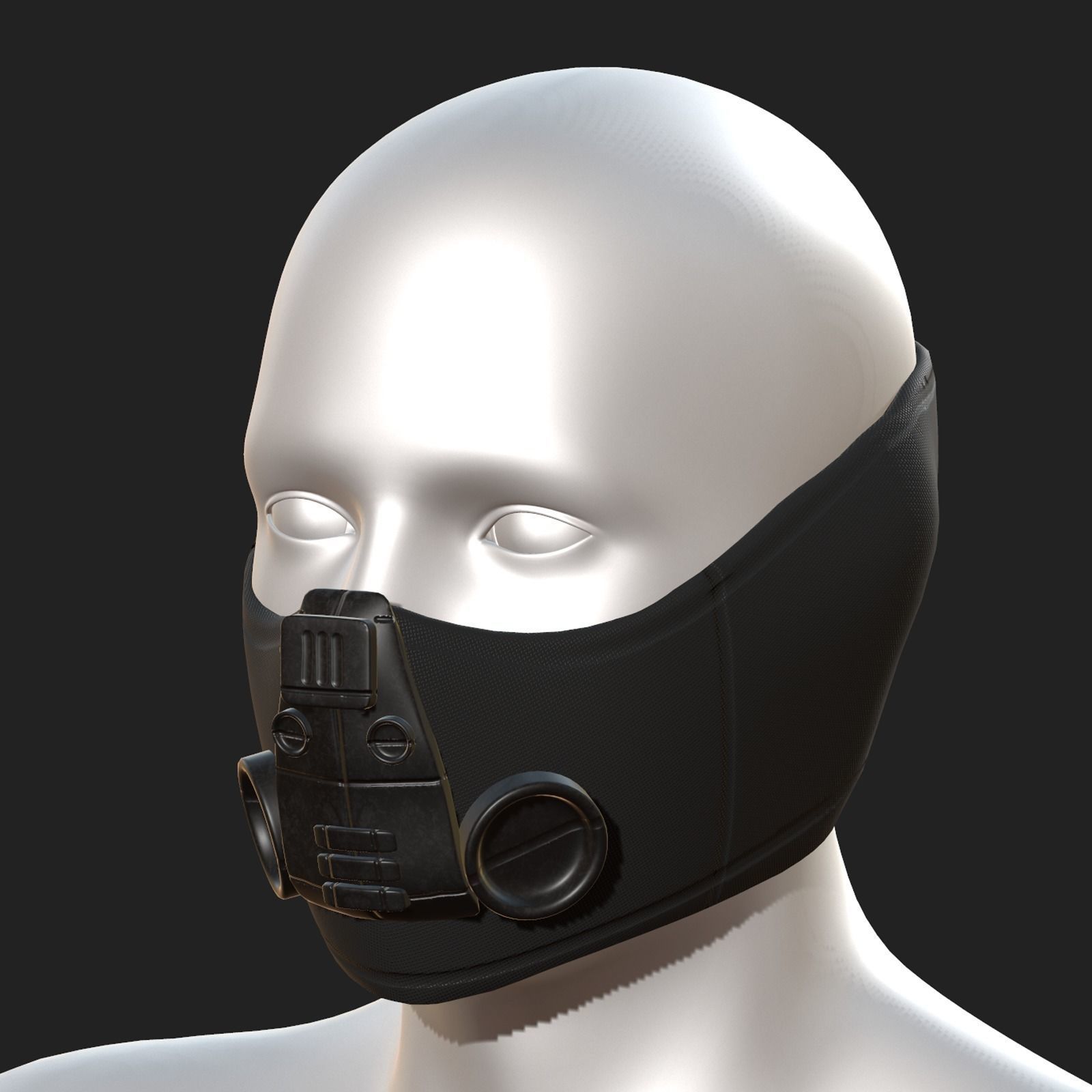 Gas mask respirator scifi futuristic 3d  Low-poly 3D model_10