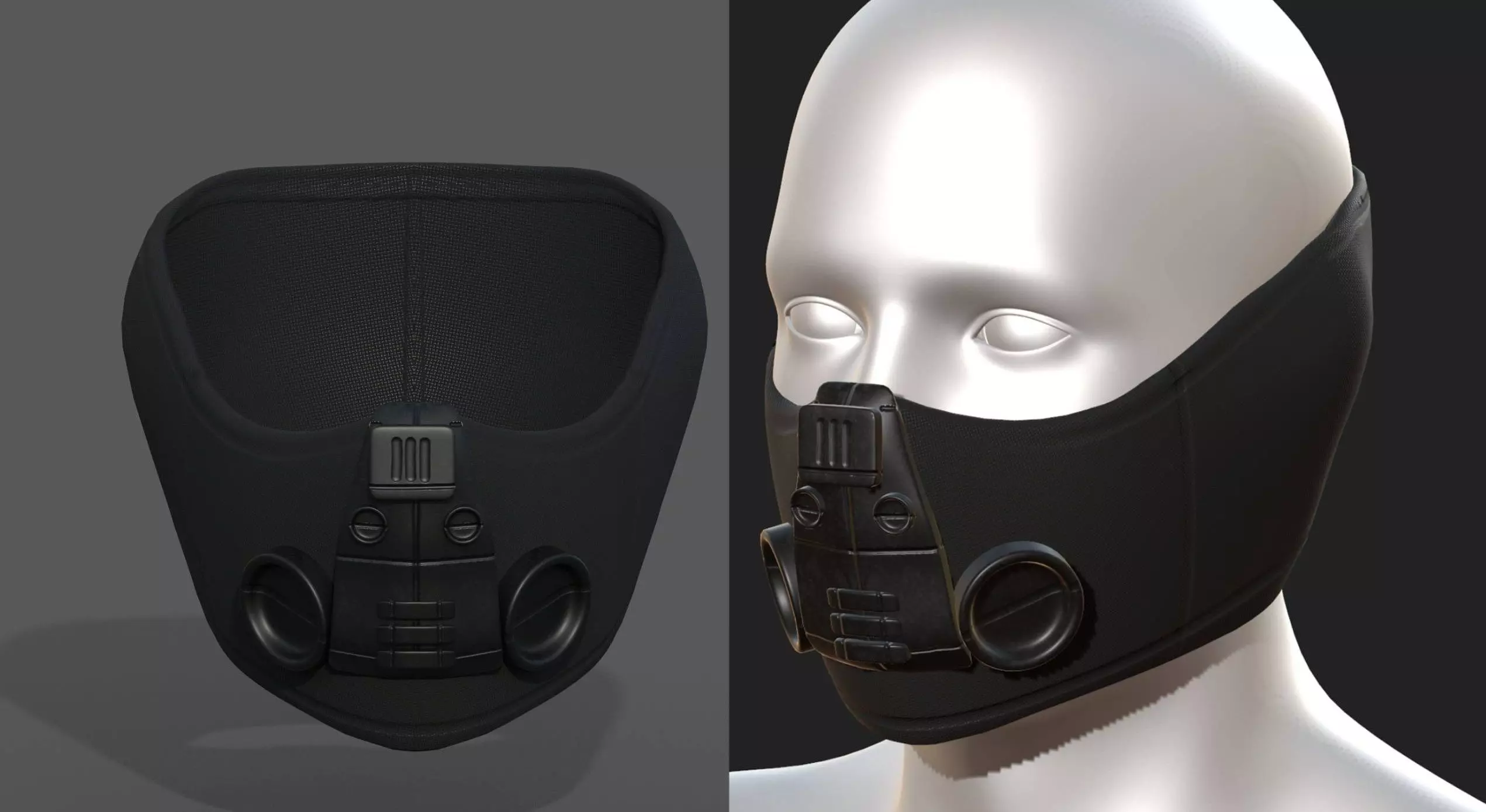 Gas mask respirator scifi futuristic 3d  Low-poly 3D model_0