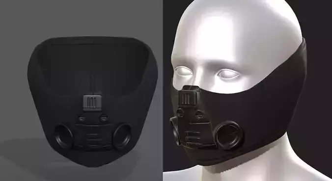 Gas mask respirator scifi futuristic 3d 