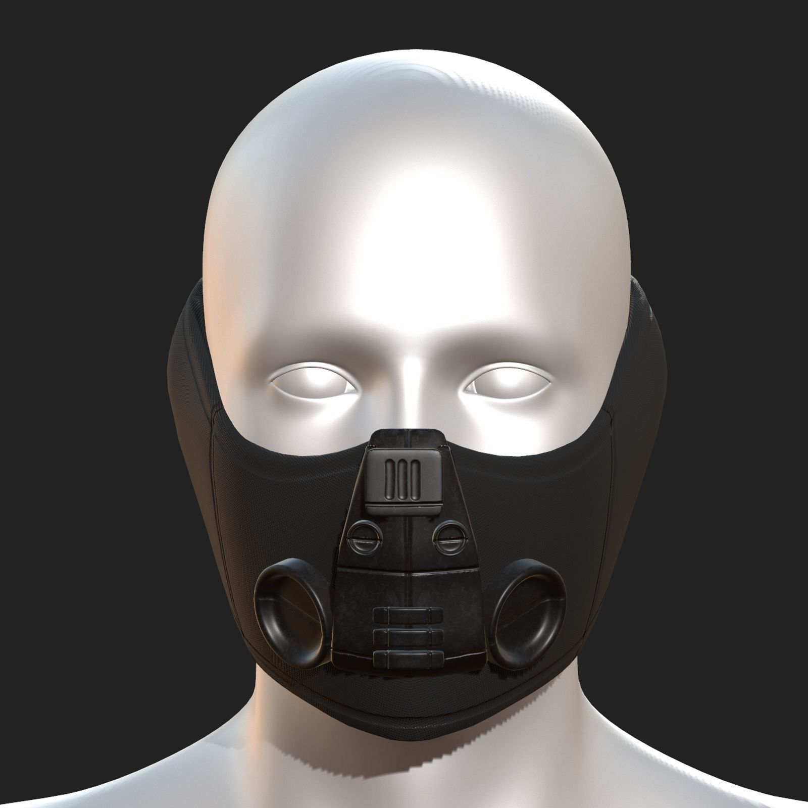 Gas mask respirator scifi futuristic 3d  Low-poly 3D model_1
