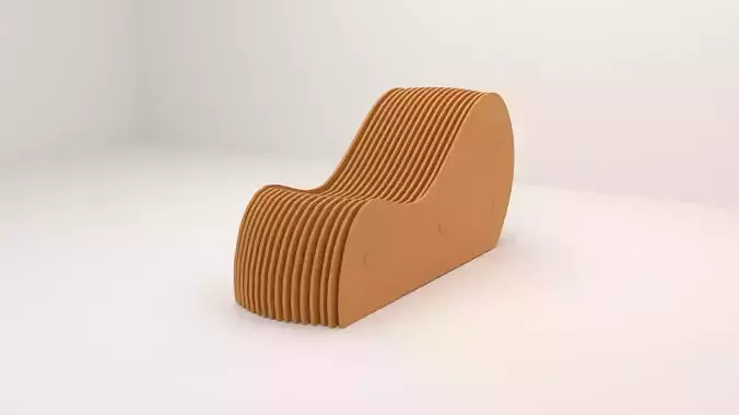 Parametric love seat chair couch sofa  3D model 01