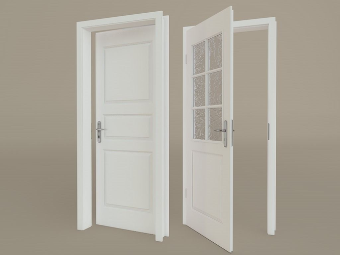 Realistic Doors glass Free 3D model