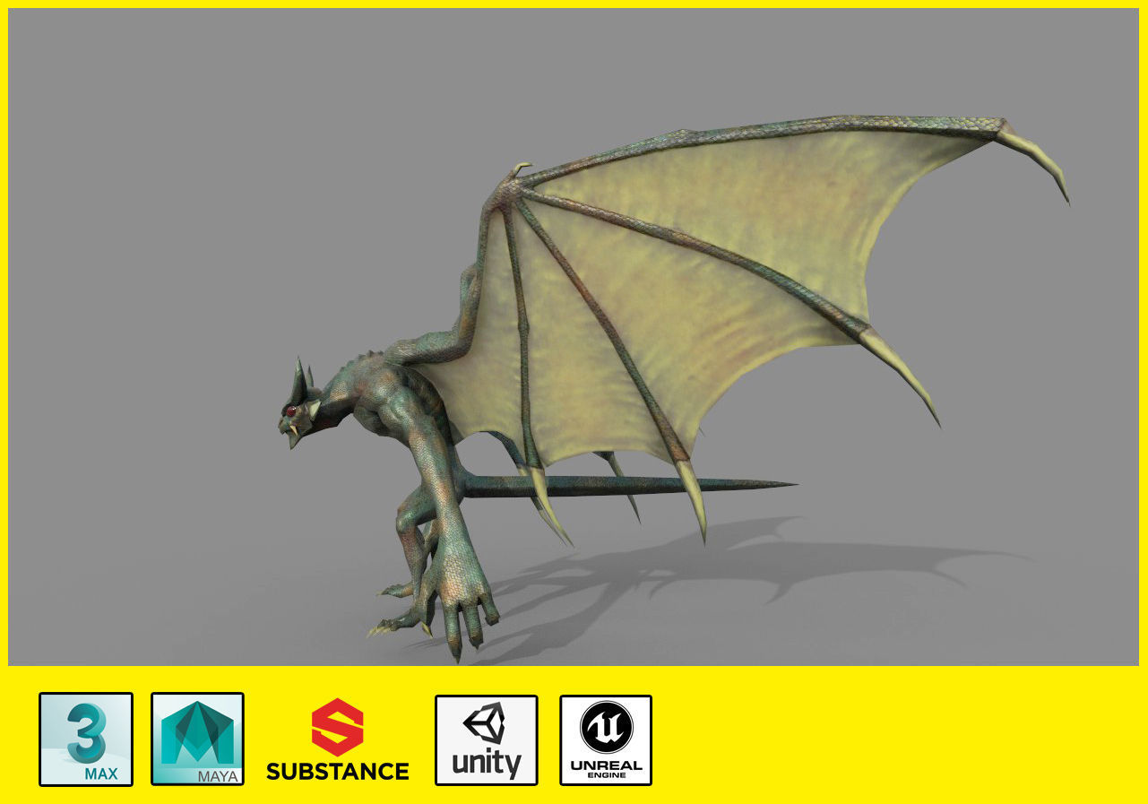 Monster Bat Low-poly 3D model_3