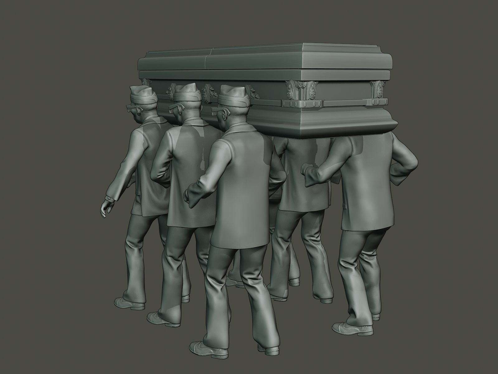 Dancing coffin meme 3D print model_4