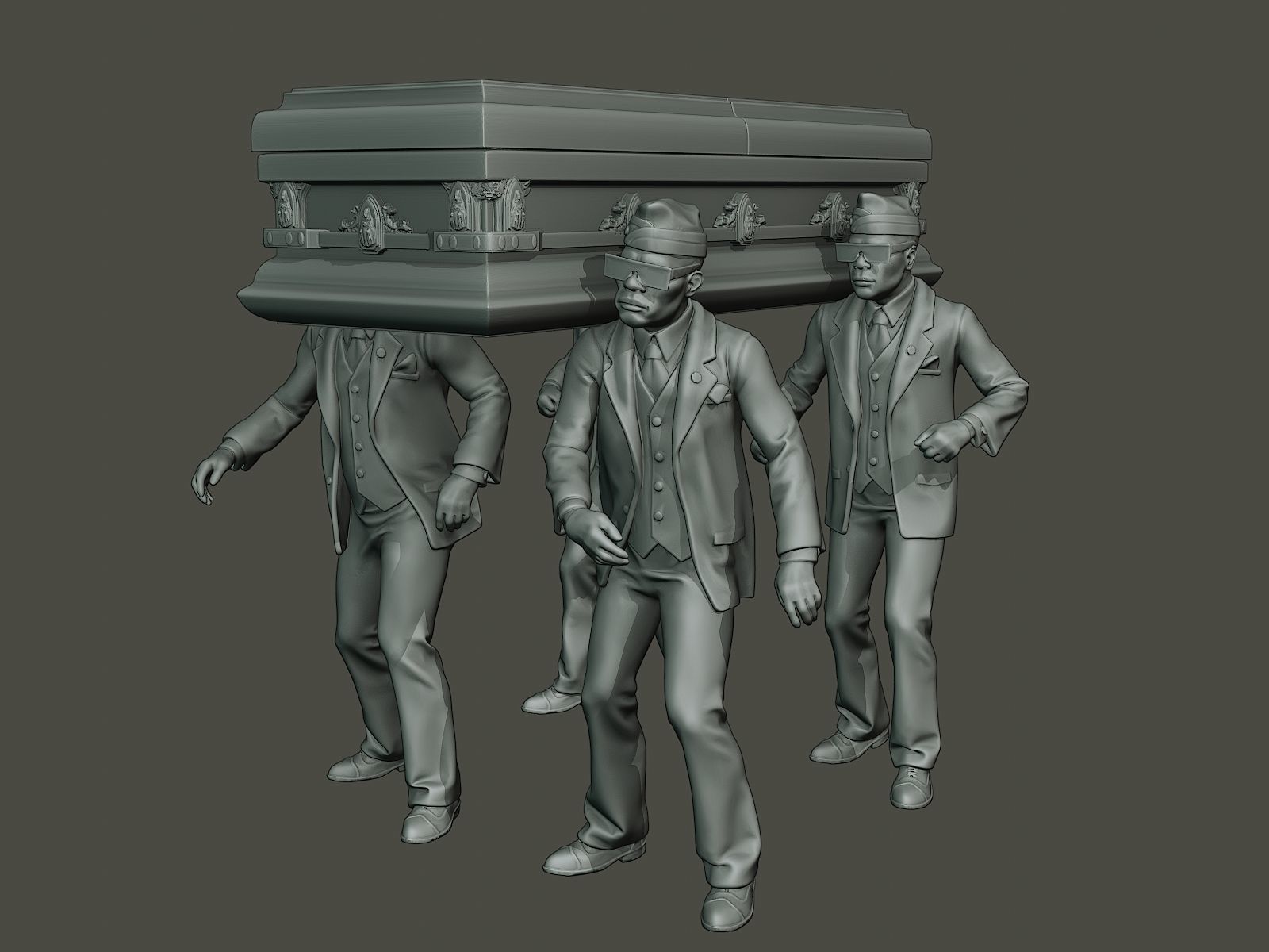 Dancing coffin meme 3D print model_1