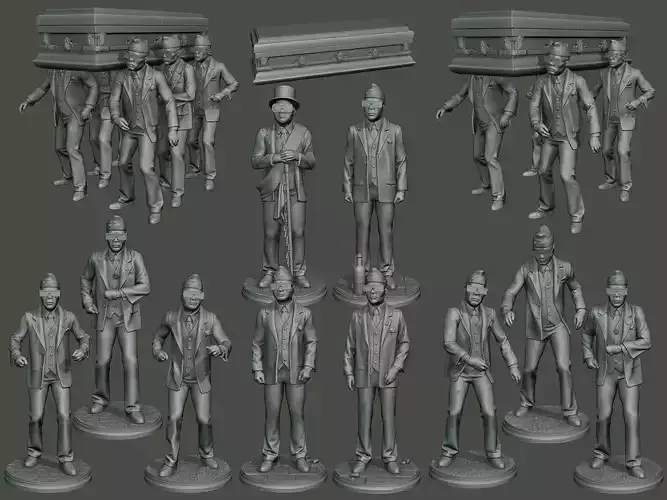 Dancing coffin meme A Pack 3D print model