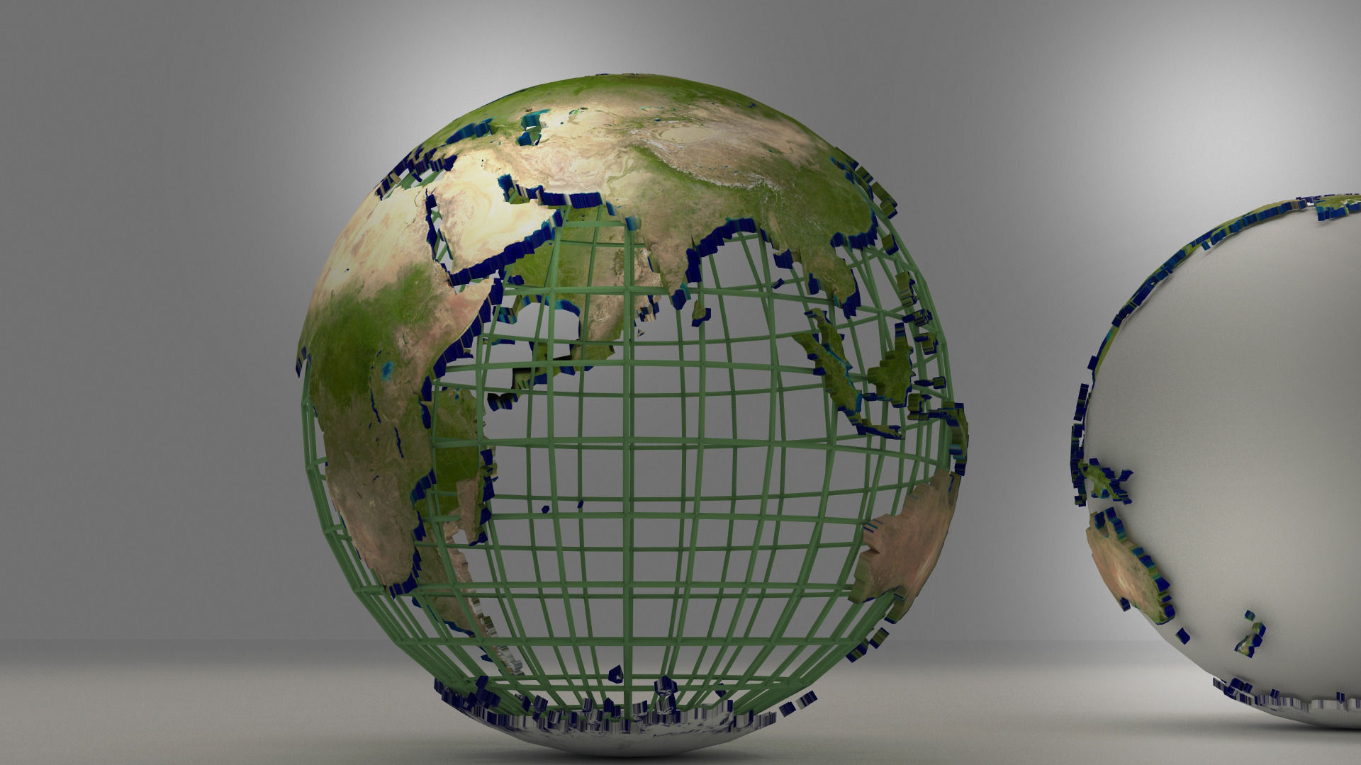 Globe world 3D model_2