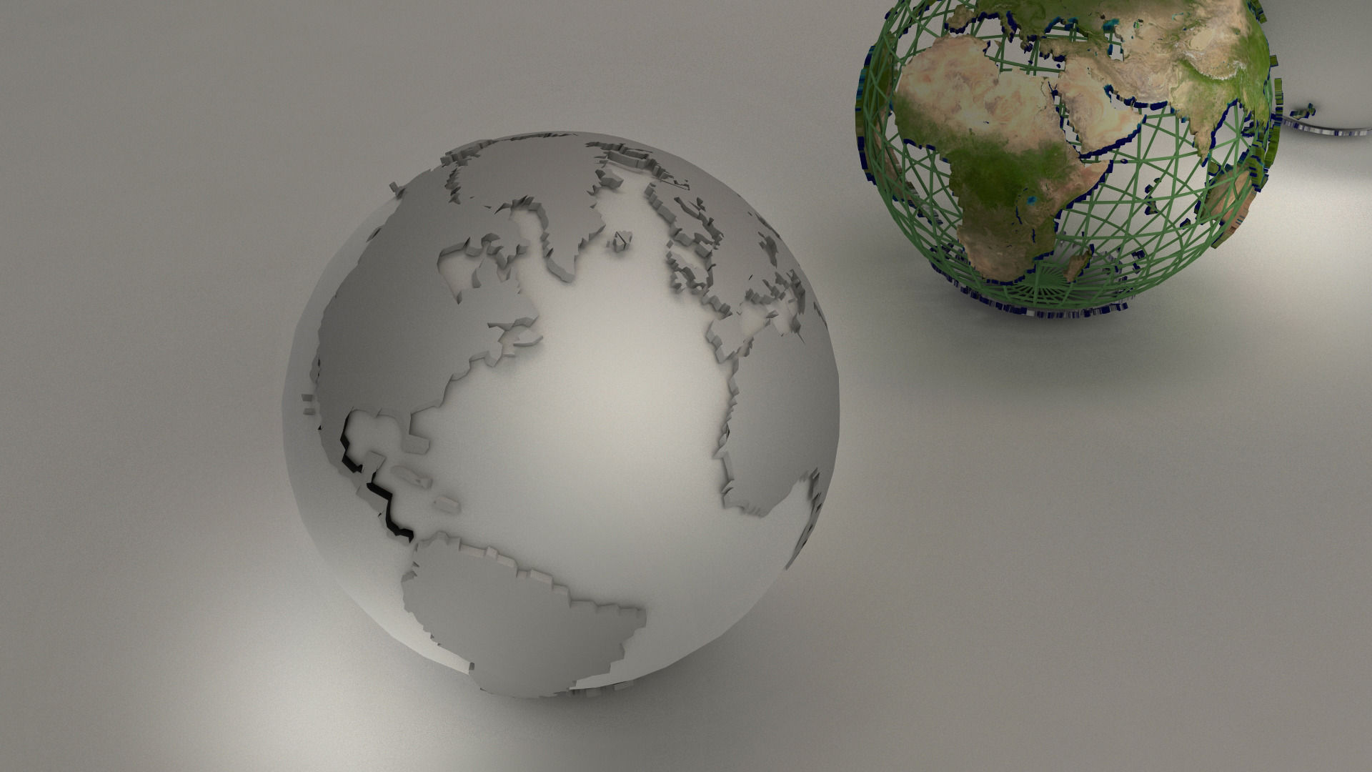 Globe world 3D model_4