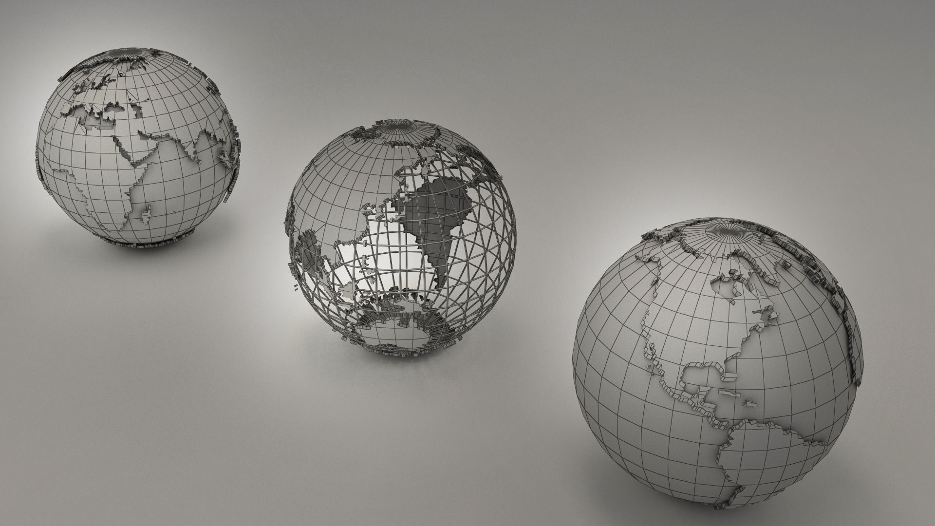 Globe world 3D model_3