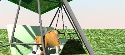 Swing and chair for small home garden Free low-poly 3D model_5