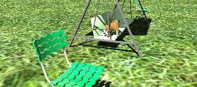 Swing and chair for small home garden Free low-poly 3D model_2