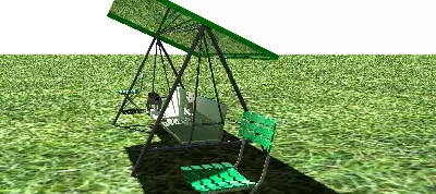 Swing and chair for small home garden Free low-poly 3D model_0