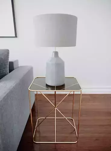 Modern Metallic and Glass Sidetable Corona Low-poly 3D model